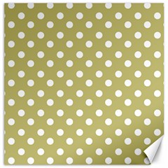 Lime Green Polka Dots Canvas 16  X 16  