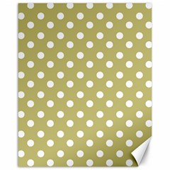 Lime Green Polka Dots Canvas 16  X 20   by GardenOfOphir