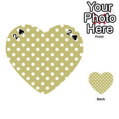 Lime Green Polka Dots Playing Cards 54 (heart) 