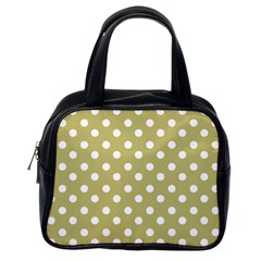 Lime Green Polka Dots Classic Handbags (one Side) by GardenOfOphir