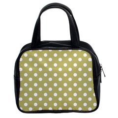 Lime Green Polka Dots Classic Handbags (2 Sides) by GardenOfOphir