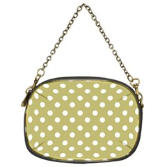 Lime Green Polka Dots Chain Purses (one Side) 