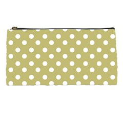 Lime Green Polka Dots Pencil Cases by GardenOfOphir