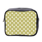 Lime Green Polka Dots Mini Toiletries Bag 2-Side Front