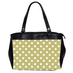 Lime Green Polka Dots Office Handbags (2 Sides) 