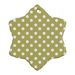 Lime Green Polka Dots Ornament (snowflake)  by GardenOfOphir