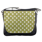 Lime Green Polka Dots Messenger Bags Front