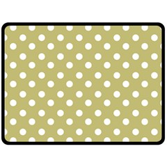 Lime Green Polka Dots Double Sided Fleece Blanket (large)  by GardenOfOphir