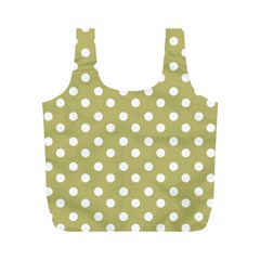 Lime Green Polka Dots Full Print Recycle Bags (m) 