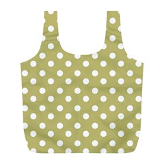 Lime Green Polka Dots Full Print Recycle Bags (l) 