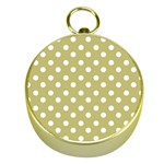 Lime Green Polka Dots Gold Compasses Front