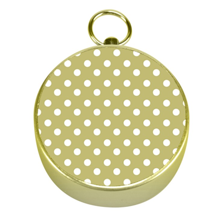 Lime Green Polka Dots Gold Compasses