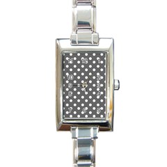 Gray Polka Dots Rectangle Italian Charm Watches