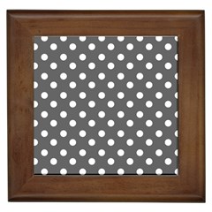 Gray Polka Dots Framed Tiles