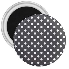 Gray Polka Dots 3  Magnets