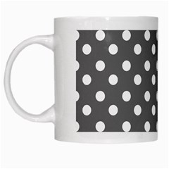 Gray Polka Dots White Mugs by GardenOfOphir