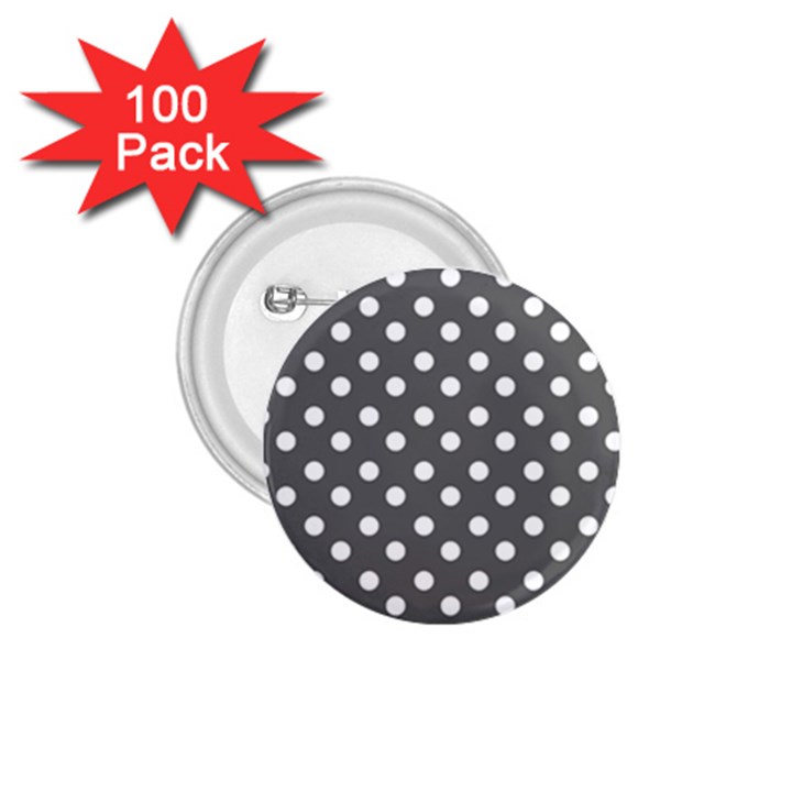 Gray Polka Dots 1.75  Buttons (100 pack) 