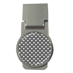 Gray Polka Dots Money Clips (round) 