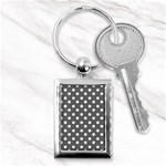 Gray Polka Dots Key Chains (Rectangle)  Front