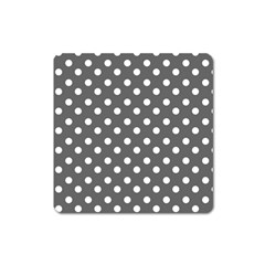 Gray Polka Dots Square Magnet