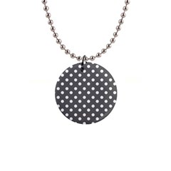 Gray Polka Dots Button Necklaces