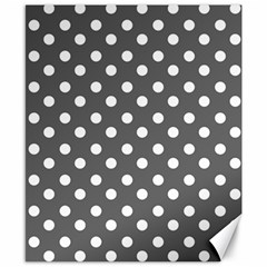 Gray Polka Dots Canvas 8  X 10 