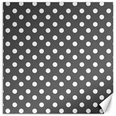 Gray Polka Dots Canvas 16  X 16  