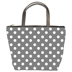 Gray Polka Dots Bucket Bags