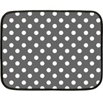 Gray Polka Dots Fleece Blanket (Mini) 35 x27  Blanket