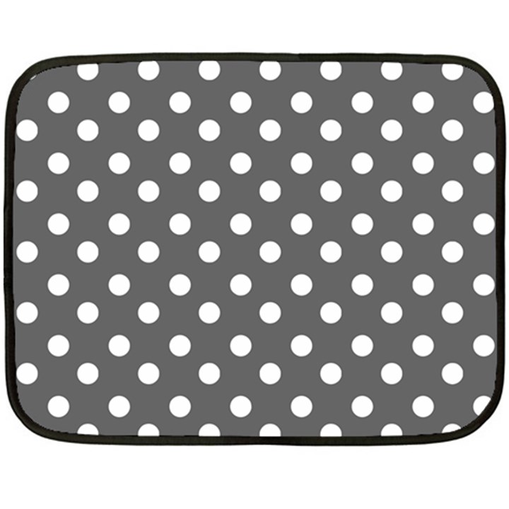 Gray Polka Dots Fleece Blanket (Mini)