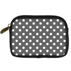 Gray Polka Dots Digital Camera Cases