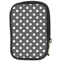 Gray Polka Dots Compact Camera Cases