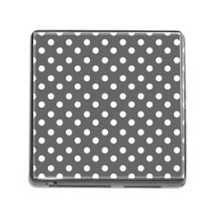 Gray Polka Dots Memory Card Reader (square)