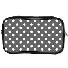 Gray Polka Dots Toiletries Bags