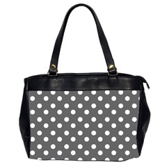 Gray Polka Dots Office Handbags (2 Sides) 