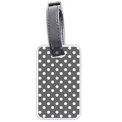 Gray Polka Dots Luggage Tags (one Side) 