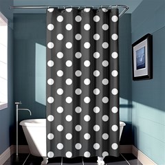 Gray Polka Dots Shower Curtain 36  X 72  (stall) 