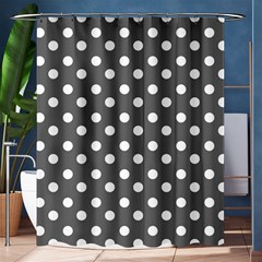 Gray Polka Dots Shower Curtain 60  X 72  (medium) 