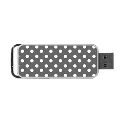 Gray Polka Dots Portable Usb Flash (two Sides) by GardenOfOphir