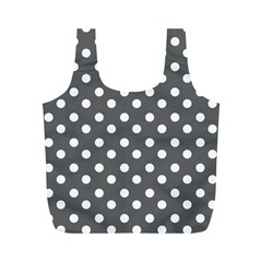 Gray Polka Dots Full Print Recycle Bags (m) 