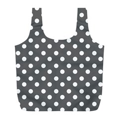 Gray Polka Dots Full Print Recycle Bags (l) 