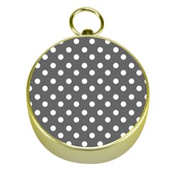 Gray Polka Dots Gold Compasses