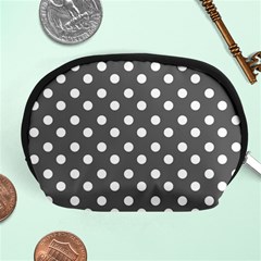 Gray Polka Dots Accessory Pouches (medium) 