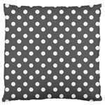 Gray Polka Dots Large Flano Cushion Cases (Two Sides)  Front