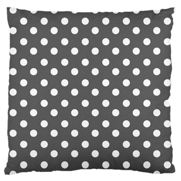 Gray Polka Dots Large Flano Cushion Cases (Two Sides) 