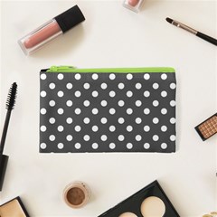 Gray Polka Dots Cosmetic Bag (xs)