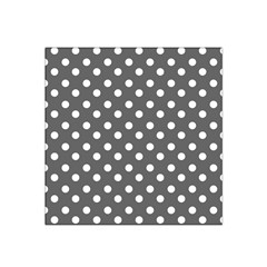 Gray Polka Dots Satin Bandana Scarf