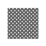 Gray Polka Dots Satin Bandana Scarf Front