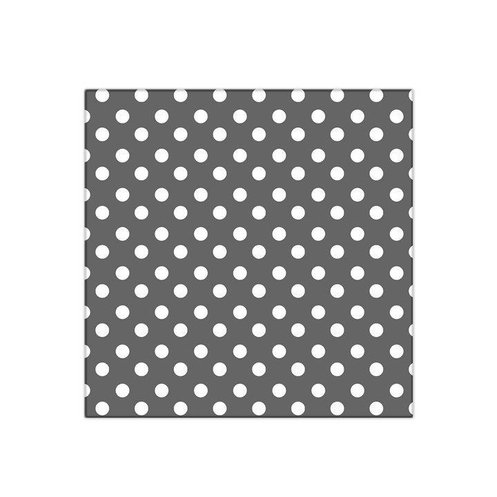 Gray Polka Dots Satin Bandana Scarf