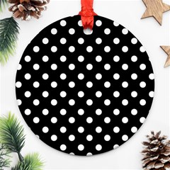 Black And White Polka Dots Ornament (round) 